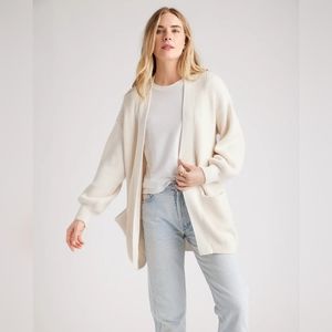 NWT Quince 100% Organic Cotton Oversized Cardigan Ivory Sz M